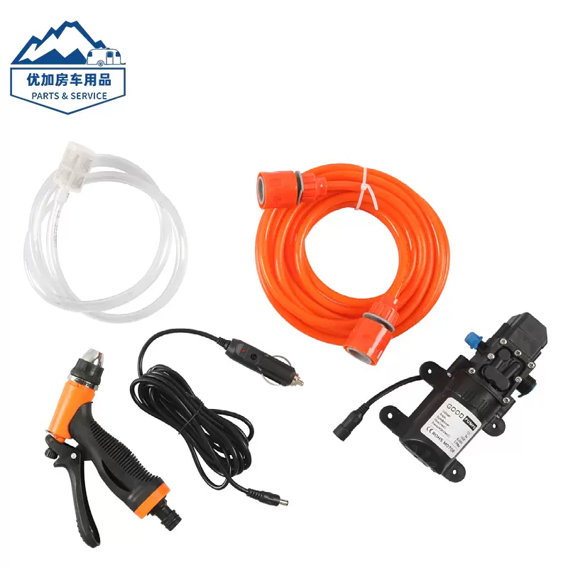跨境货源便携式车载高压清洗泵套件通用款配说明书房车户外用品