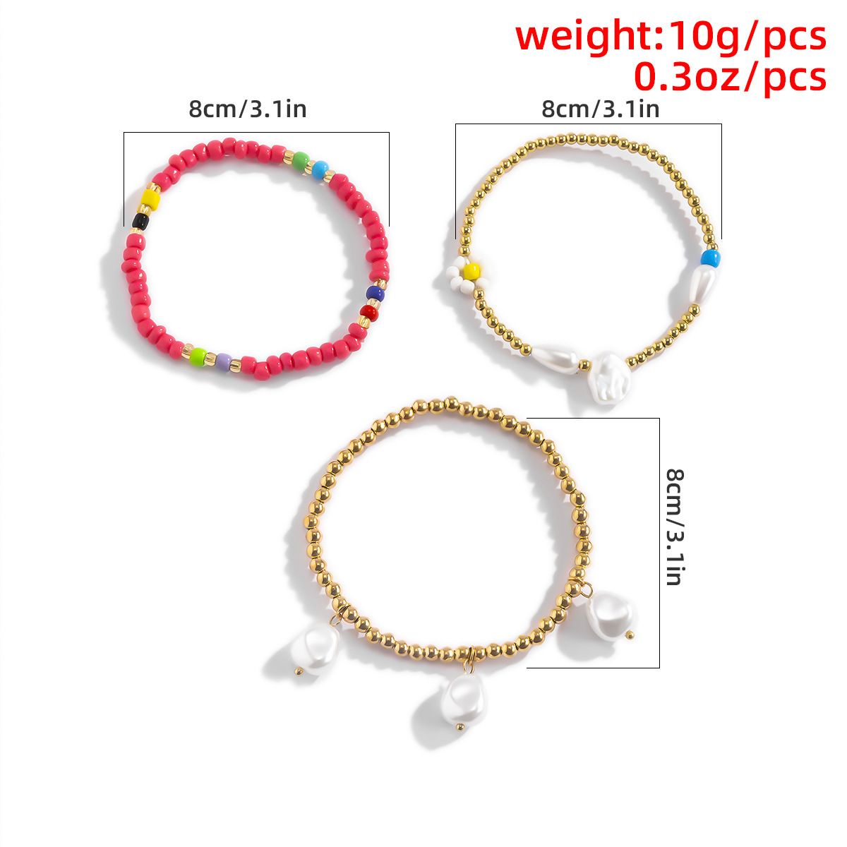 Bohemian Mixed Color Bead Imitation Pearl Multi-layer Bracelet display picture 9