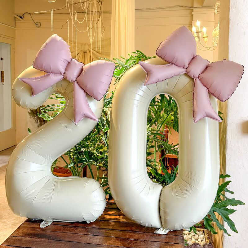Trendy Birthday Party Caramel Atmosphere Bow Aluminum Foil Balloon Decoration Photo Props Setup