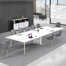 办公会议桌简约现代会议室桌接待会议台白色大型小型钢架会议桌