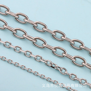 Stainless steel batch angle cross chain fashion all-match O-shaped necklace semi-finished chain accessories stainless steel cross grinding chain