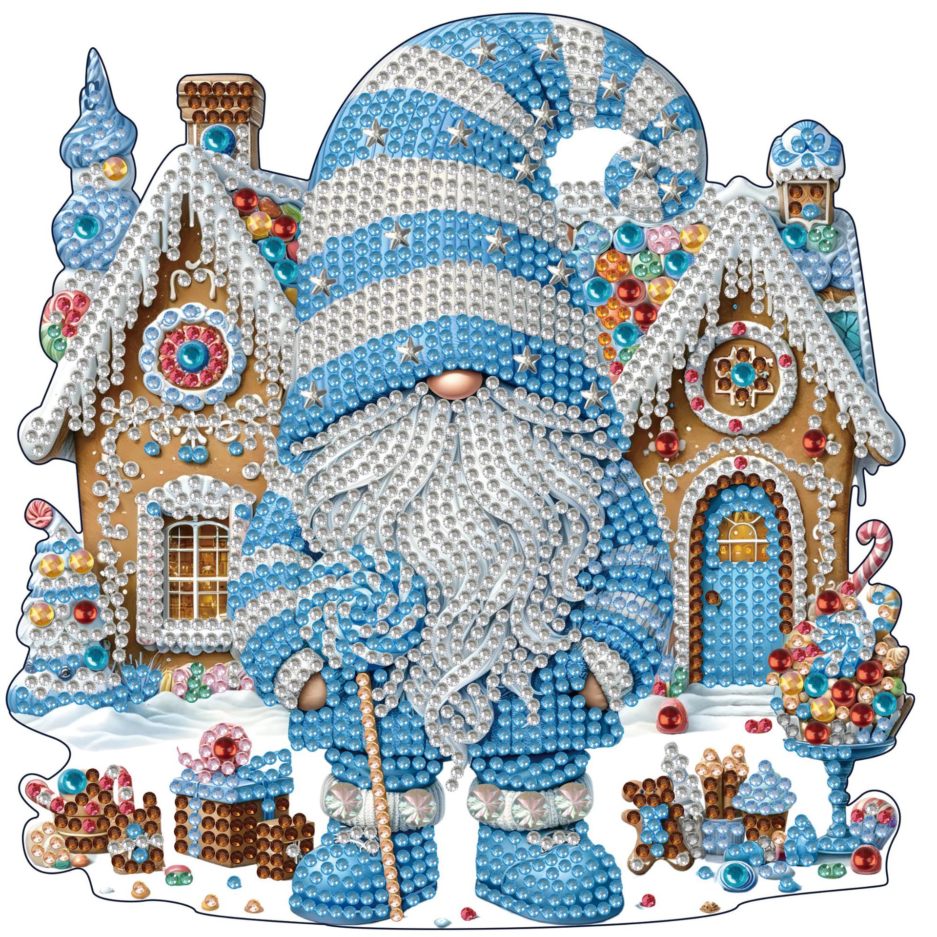 Pintura de diamantes 5D transfronteriza hecha a mano DIY, adorno de juguete de cartón tridimensional, dinosaurio de dibujos animados, pintura de diamantes para niños.