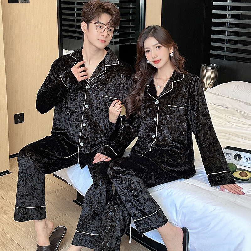 黛诗安制衣提花纯侣睡衣女金丝绒潮牌高级感家居服套装外穿保