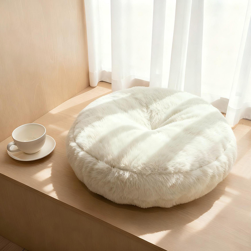 Simple Style Floor Cushion Thickened Rabbit Fur Plush Balcony Bay Window Machine Washable Tatami Home Floor