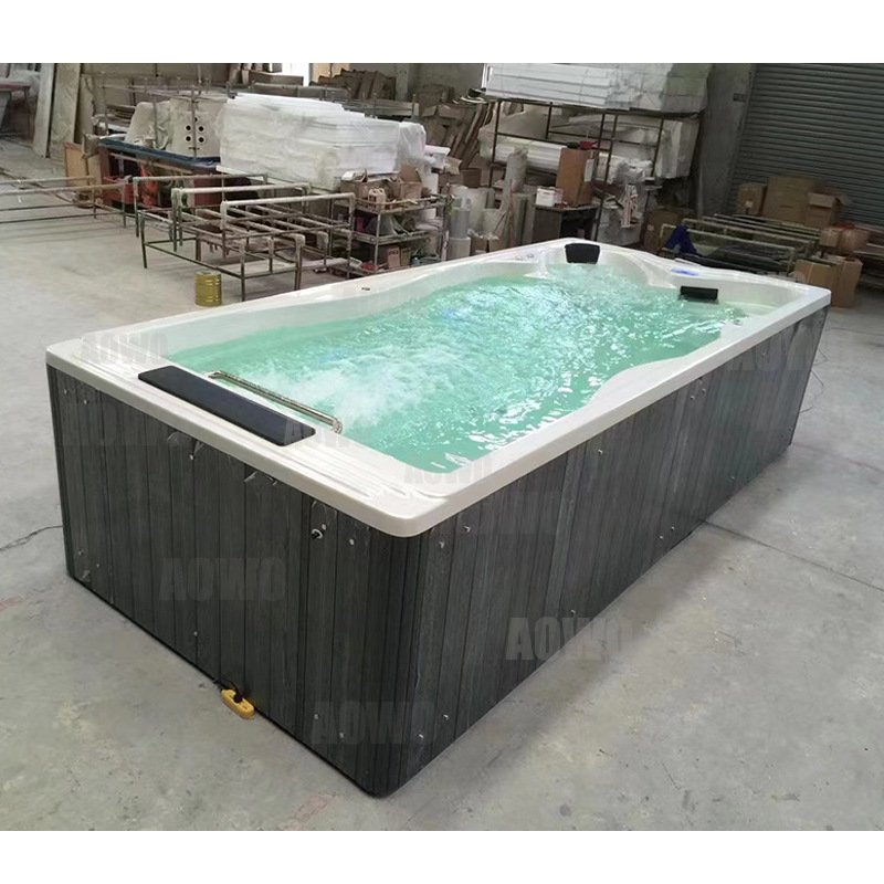 Acrílico piscina climatizada de burbujas SPA 4,8 M rectangular SPA piscina al aire libre surf Baño