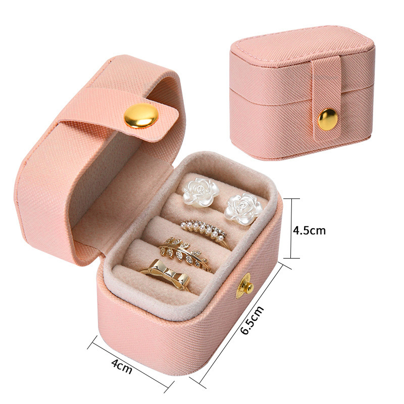 Mini caja de anillo, pendientes portátiles, caja de joyería, caja de almacenamiento de anillo coreano, caja de joyería portátil transfronteriza