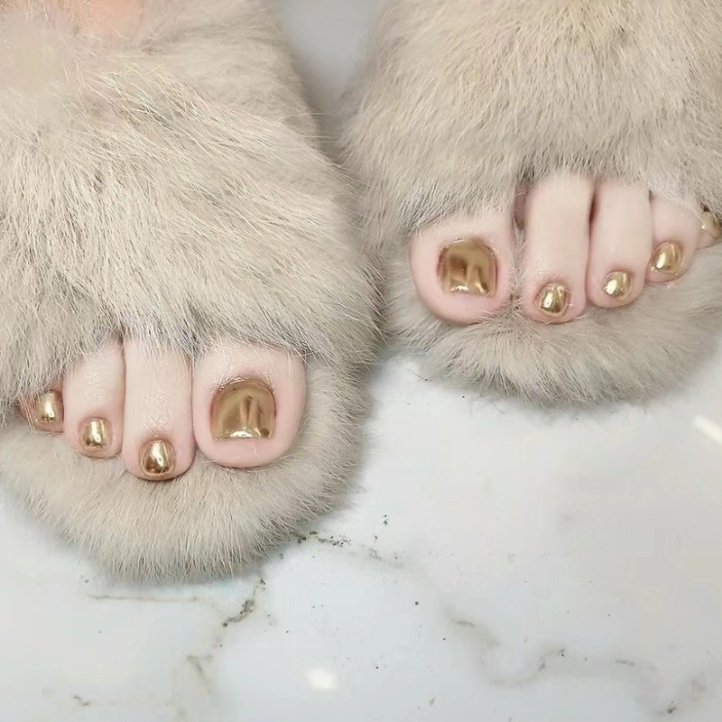 JZ-099 wear nail nail nail tablets wholesale removable nail patch finished high-grade sense gold mirror toenails JZ-099 wear nail nail nail tablets wholesale removable nail patch finished high-grade sense gold mirror toenails