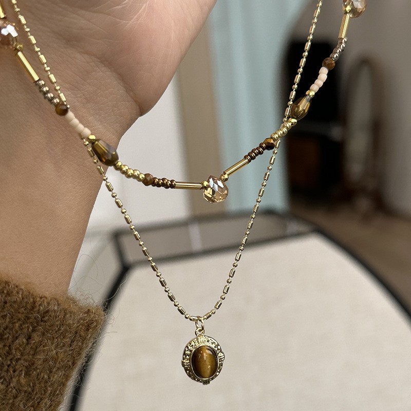 Colar de pérolas de luxo com fecho magnético para mulher_voghion.com