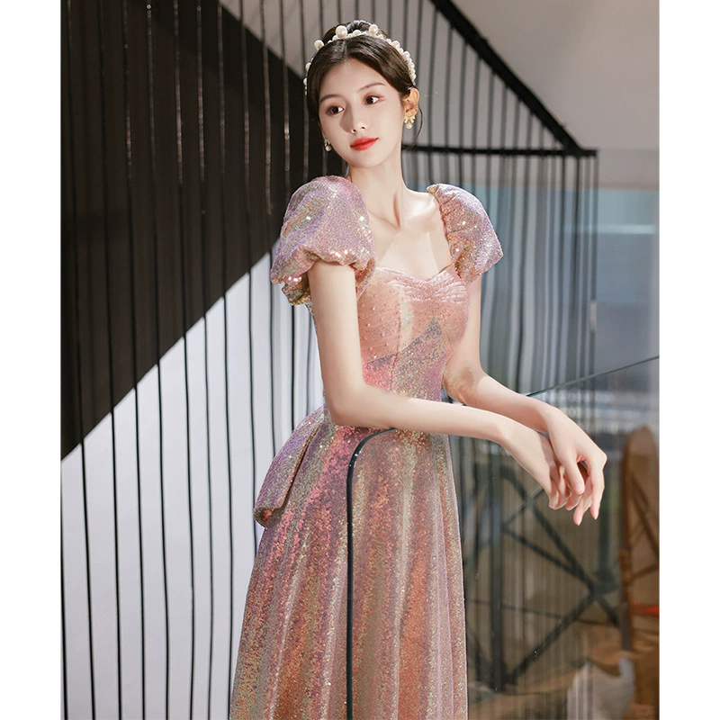 Вечернее платье, фуксия с sequins, новая коллекция, стиль лёгкой роскоши