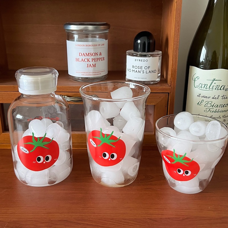 大衆シンプルトマトグラス高颜値コップジュースミルクカップコーヒーカップレトロtomatoグラス|undefined