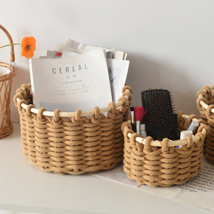 Table woven storage system handmade, food play, toy for home use, decorations, basket