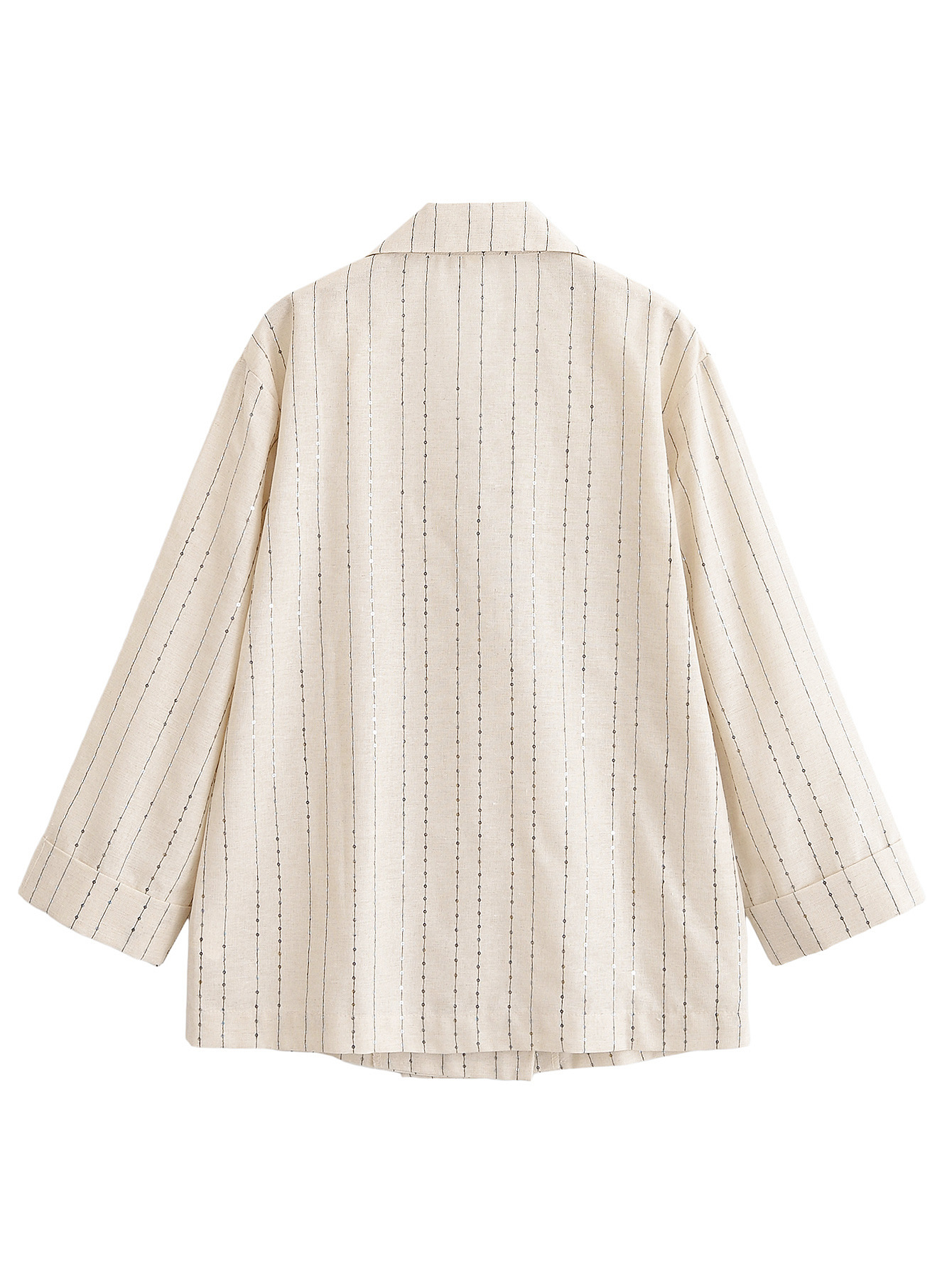 GraceChic Za Cross-Border Women's New Set Blazer + Sequin Striped Casual Pants_voghion.com