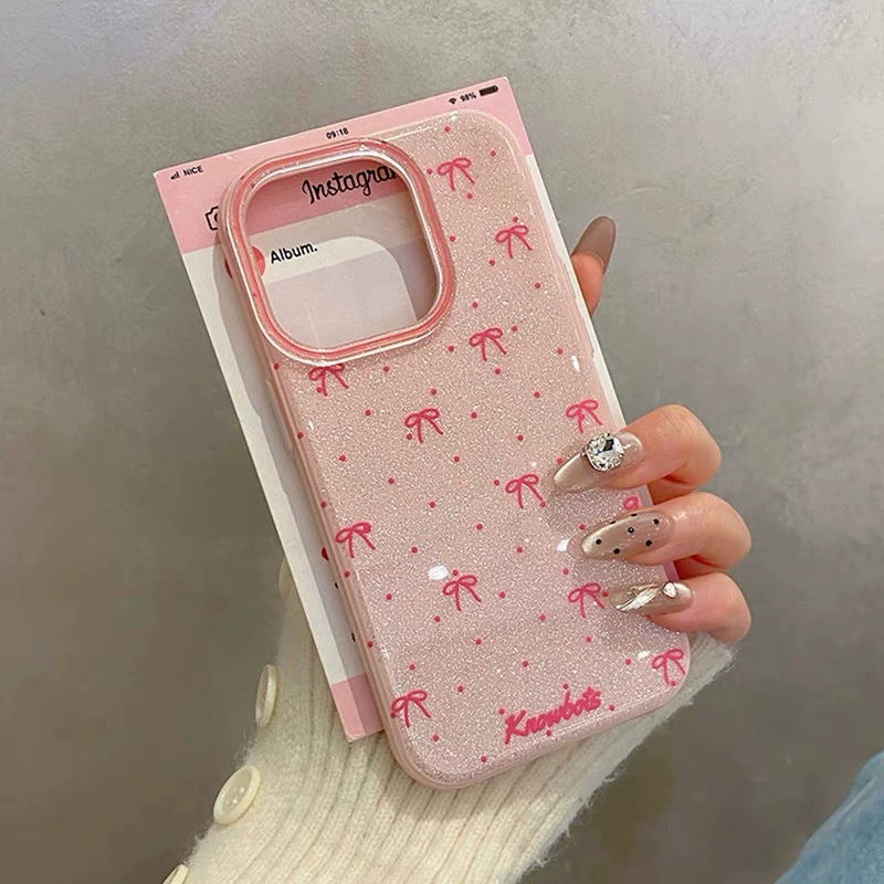 Яблоко, iPhone15 Pro, модифицированный iPhone16 Pro с бантом, чехол для телефона, iPhone14 Pro, 14
