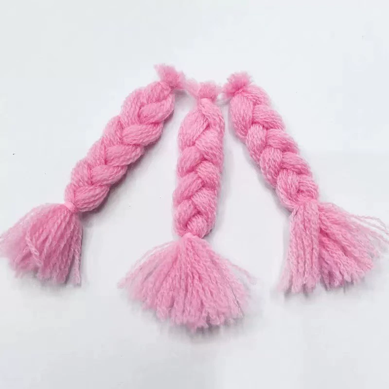 Милая длинная плетеная игрушка, кукла, аксессуары для косичек из пряжи, декоративные аксессуары, аксессуары для плетения ручной работы.
