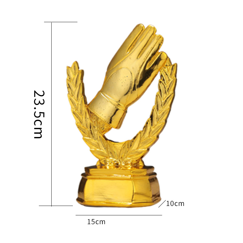 Copa de Europa Trofeo de portero de fútbol Guantes de oro Tirador de portero Trofeo de pelota de oro Partido de resina Trofeo de fútbol grabado