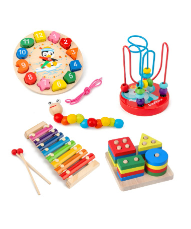 La educación temprana infantil de madera Meng tranquiliza la campana de la cama, el juguete orf, el bebé agarra la campana y sacude el conjunto de instrumentos musicales image 24