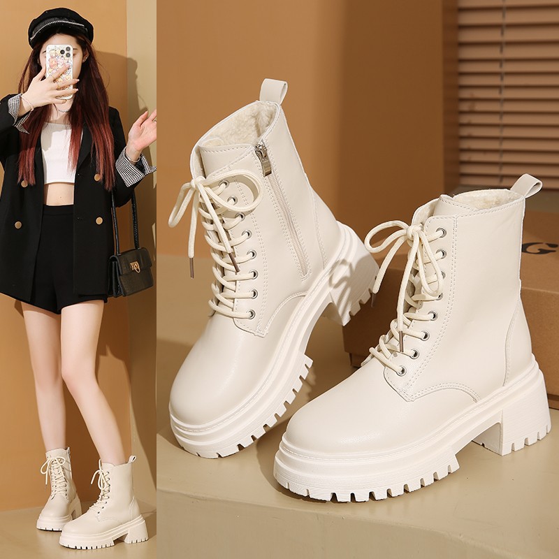 Thick-Soled Boots for Women 2025 Winter New Large Size Retro Workwear Short Boots British Fashion Cool Street Style Leather Boots