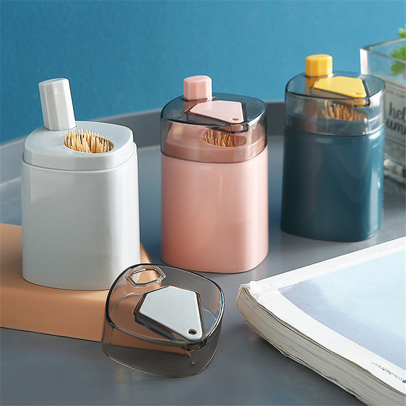 新型プラスチック製収納ポータブル家庭用個性派プッシュ式高級食卓リビング用つまようじ入れメーカー卸売小道具|undefined
