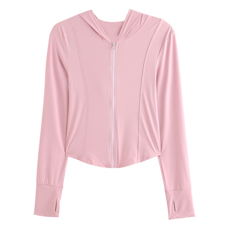 Ropa de protección solar slim fit mujer verano hielo seda transpirable protección UV manga larga aire acondicionado blusa ciclismo protección solar camisa abrigo