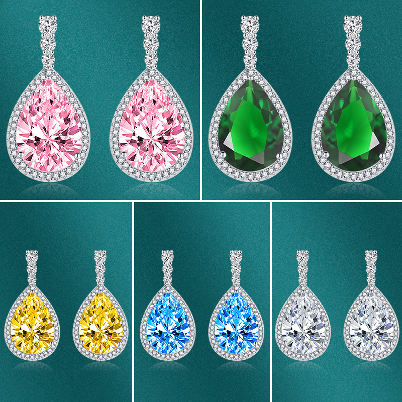 Fashionable retro earrings drop-shaped