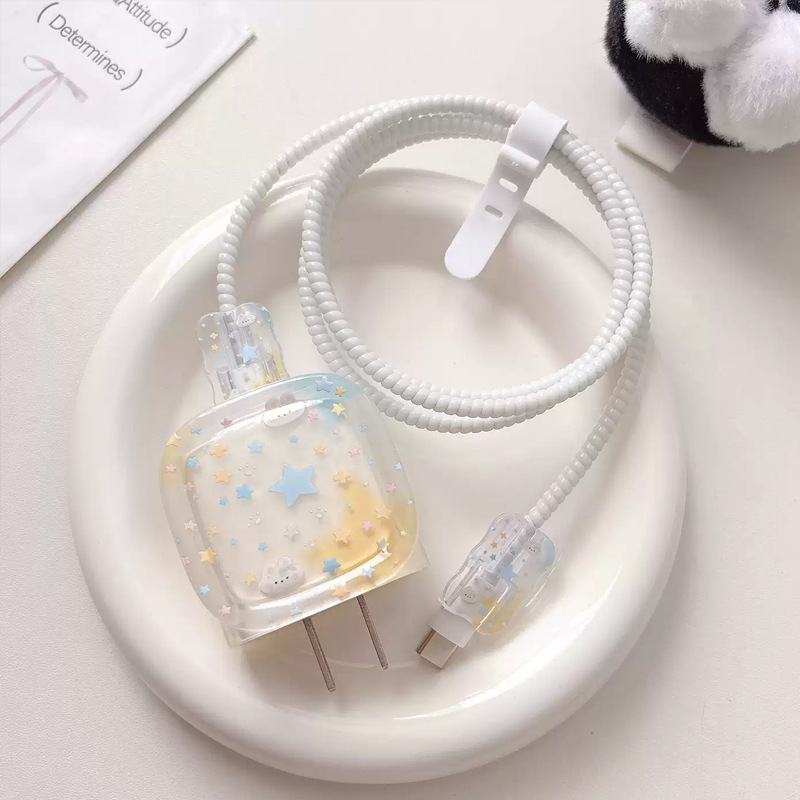 Cute vela de deseo para el hombre estrella para Apple 16 cargador funda 15promax cable de datos 14plus