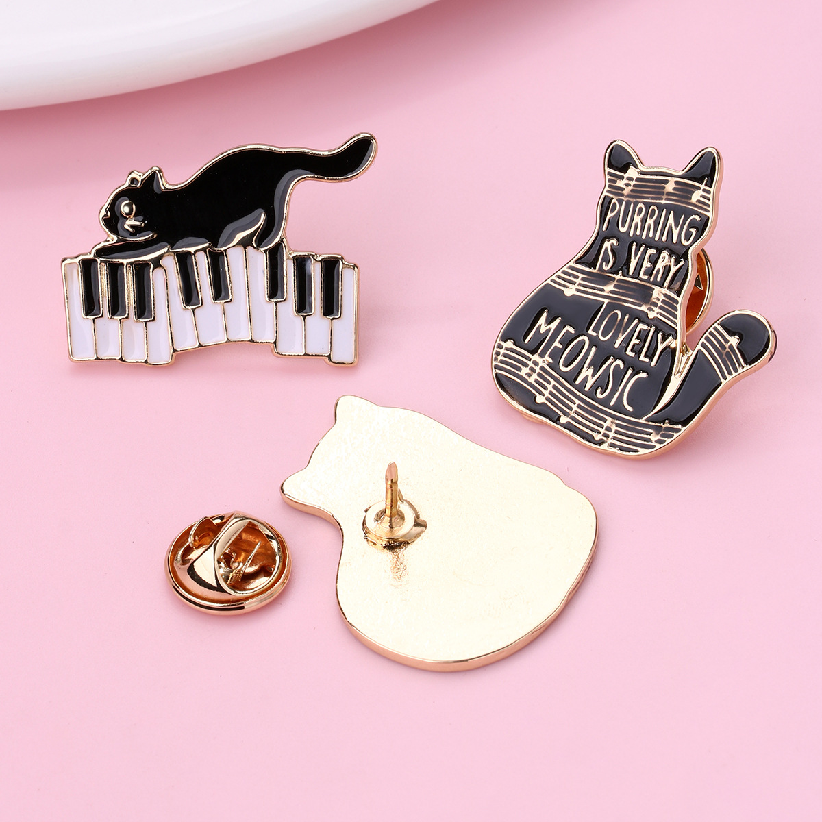 Brooches Classification Daily Occasion Cute Pin Letter Cat Pano Keys Alloy Enamel Unisex Brooches