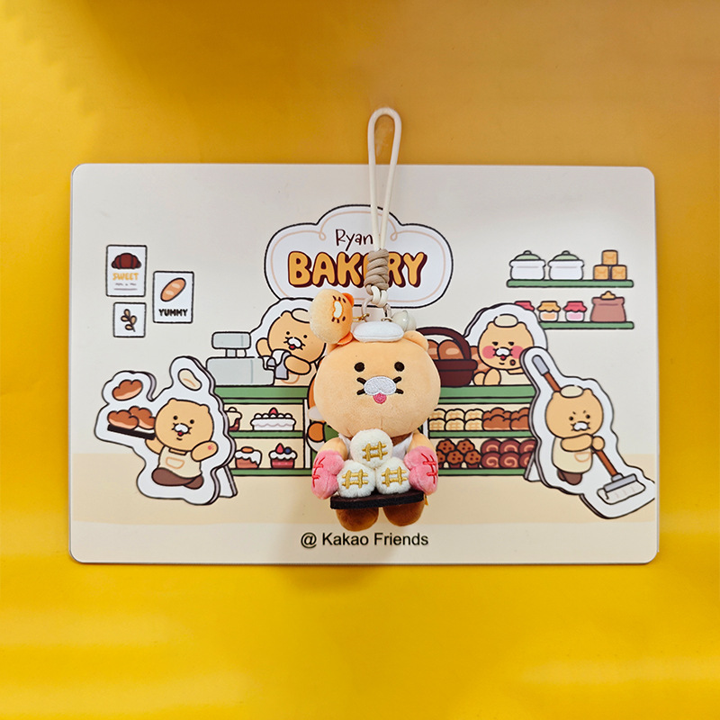 正版授权 KAKAO FRIENDS-choonsik春喜猫面包坊毛绒挂件包钥匙扣|undefined