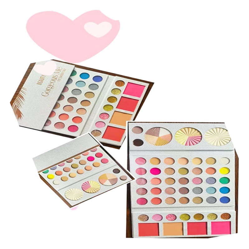 Comercio exterior transfronterizo 63 color sombra de ojos placa multicolor plegable placa grande sombra de ojos plata papel libro sombra de ojos placa en stock ventas directas