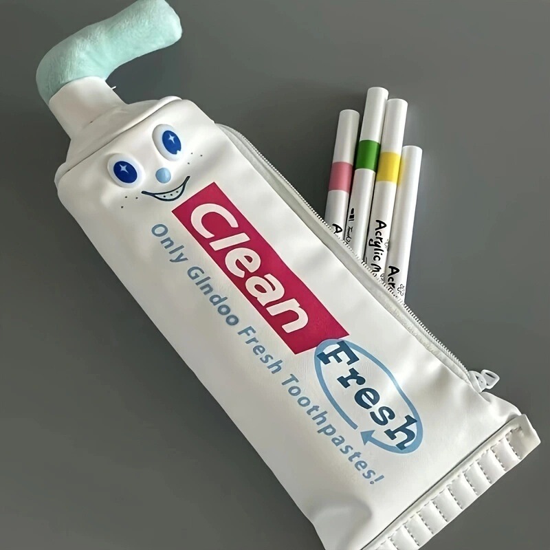 クリエイティブ歯磨き粉鉛筆ケース大容量面白いペンホルダー学生デスクトップ整理文具収納|undefined