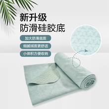跨境防滑硅胶底亲肤抗菌瑜伽毯铺巾吸汗加logo可丝印定制汗巾毯子