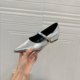 Nude Pointed Height 4cm One-character Color-matching Metal Mary Jane Evening Style Elegant Giant Slim Shoes for Women