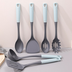 新しい2色7点セットナイロン調理器具セットキッチンは鍋を傷つけないで洗浄しやすいスプーンのシャベルセット
