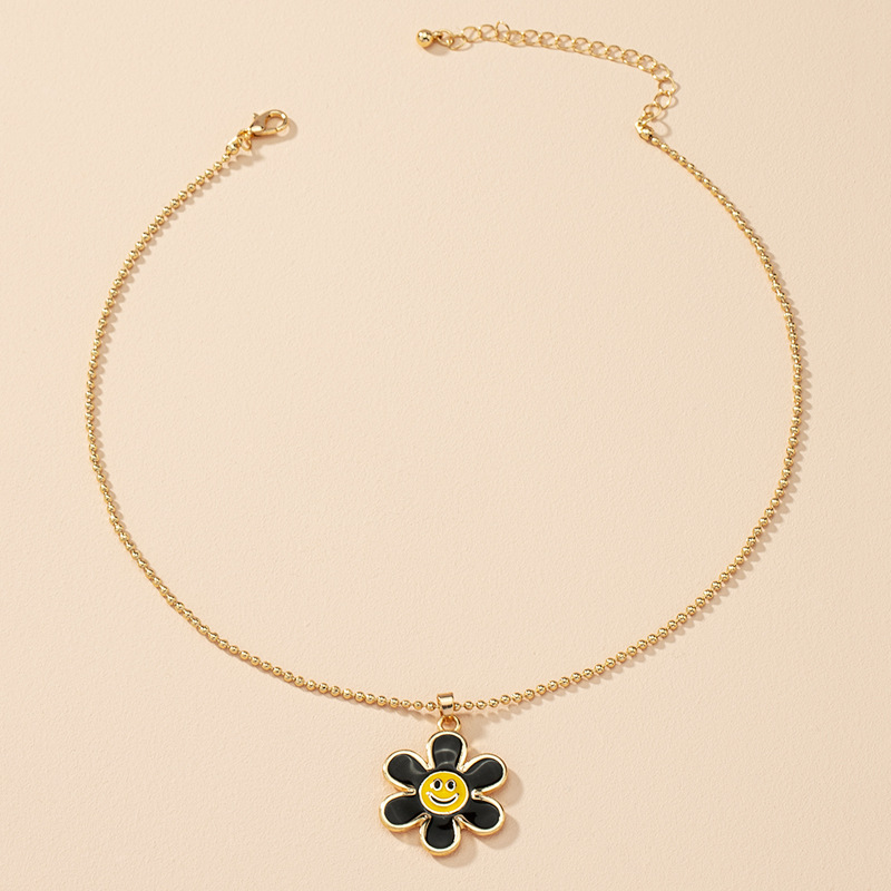 Collier En Alliage Smiley Fleur De Mode En Gros display picture 6