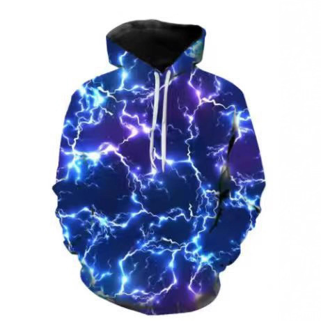 Spring and Autumn Street Color Cool 3D Printed Long Sweatshirt Men's Hoodie Irregular Striped Casual Hoodie