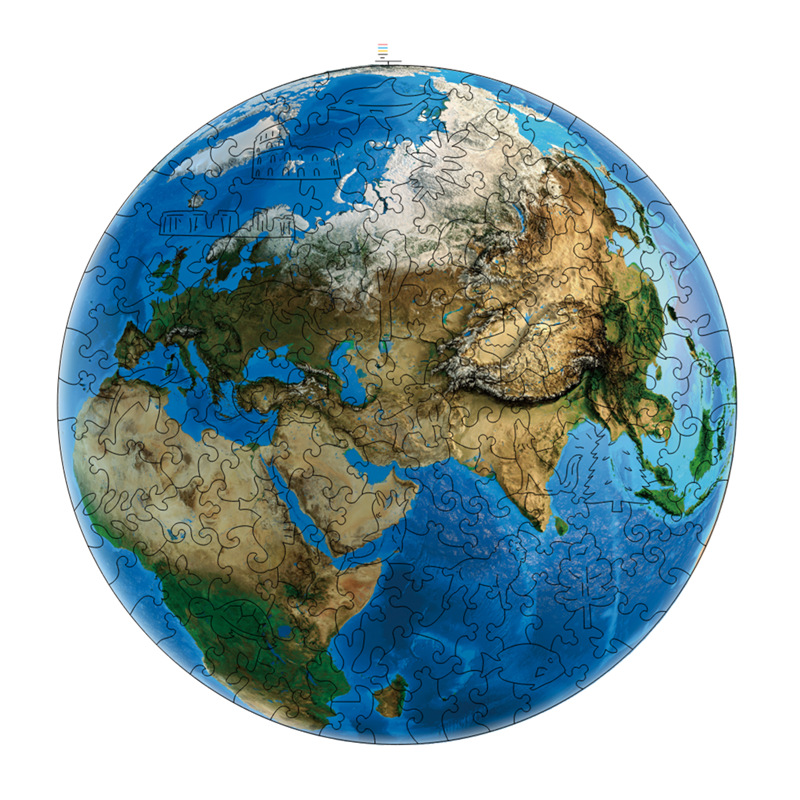 Lobo transfronterizo, león, animal, rompecabezas de madera en forma al por mayor, rompecabezas de madera irregular, juguetes de rompecabezas transfronterizos