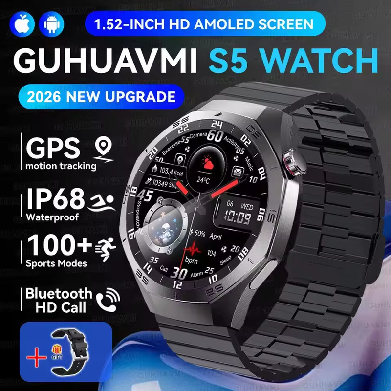 Cross-Border New Model S5 High-Definition Color Screen Bluetooth Call Blood Oxygen Heart Rate Sleep and Exercise Monitoring Waterproof Smart Watch