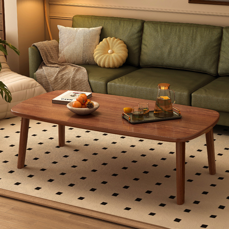 Mesa de té sala de estar nueva tabla de té plegable de madera sólida simple y moderna pequeña casa de alquiler de mesa pequeña