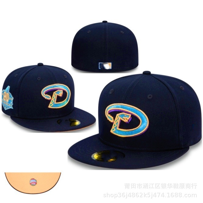 跨境美式SOX全封闭棒球队道奇棒球帽子刺绣嘻哈洋基队闭口平沿帽|undefined