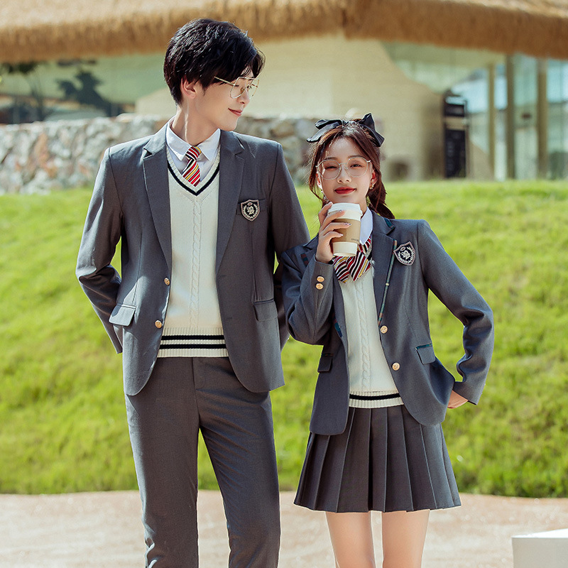 Spring and Autumn Men's and Women's Professional Suit College Style Three-piece JK Suit suit Temperament Student Uniform Work Wholesale