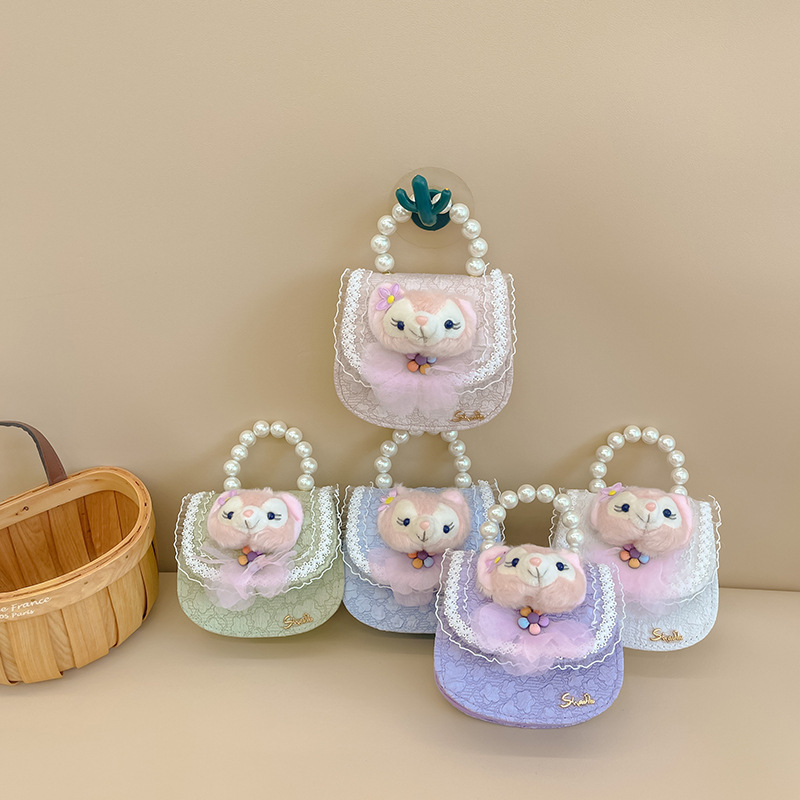 Bolso DE LOS NIÑOS bolsa de mensajero de las niñas moda perla bolso de moda accesorios de dibujos animados bolsa estilo Chanel monedero bolso