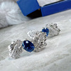 Advanced sapphire elegant earrings, bright catchy style, high-quality style, internet celebrity