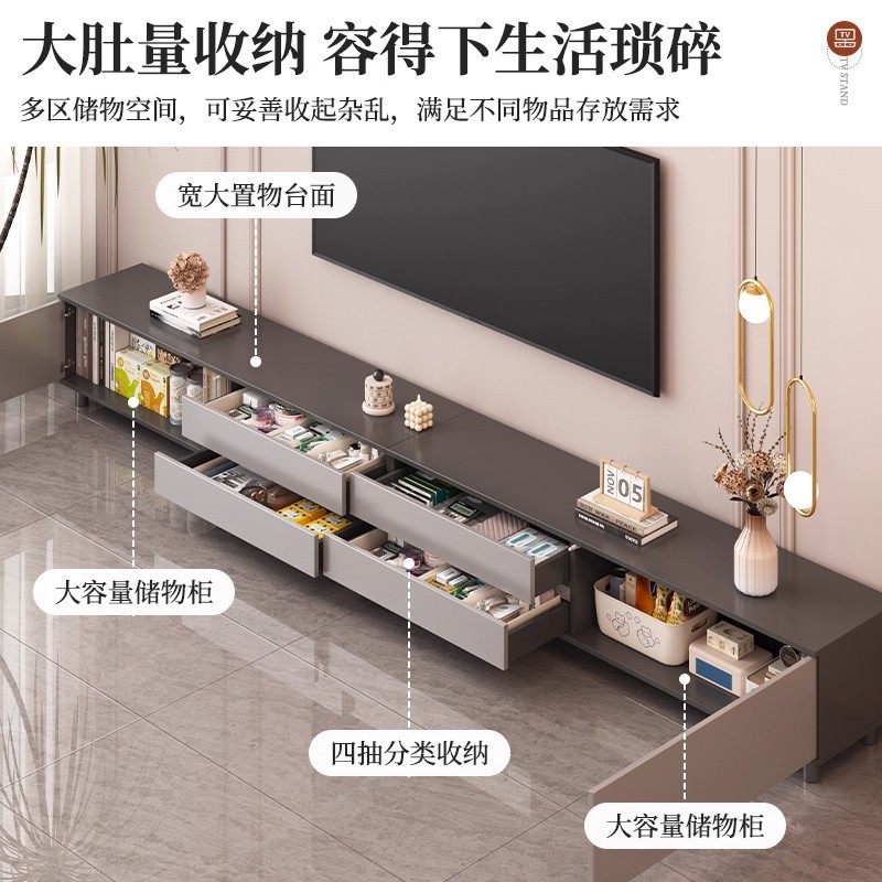 Gabinete de televisión doméstico moderno y simple sala de estar 2025 nuevo tipo de piso pequeño almacenamiento en un gabinete de televisión