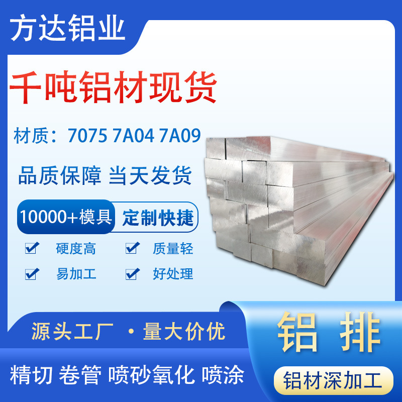 现货铝合金排铝条3mm厚工业实心6061T651铝扁边条2A12中厚铝方棒