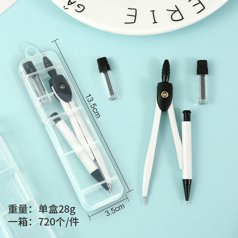 Juego de brújulas examen para estudiantes dibujo de metal brújula pintura herramienta de matemáticas herramienta de dibujo multifuncional portátil