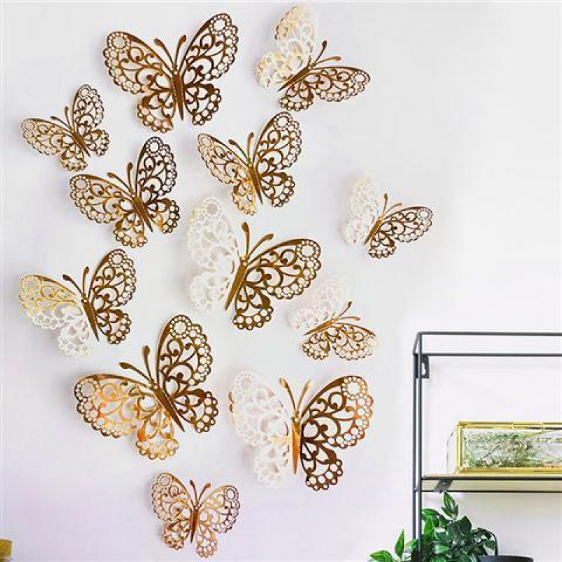 Décoration murale papillon 3D en papier creux, simulation tridimensionnelle, salon, bureau, maison, fenêtre autocollante_voghion.com