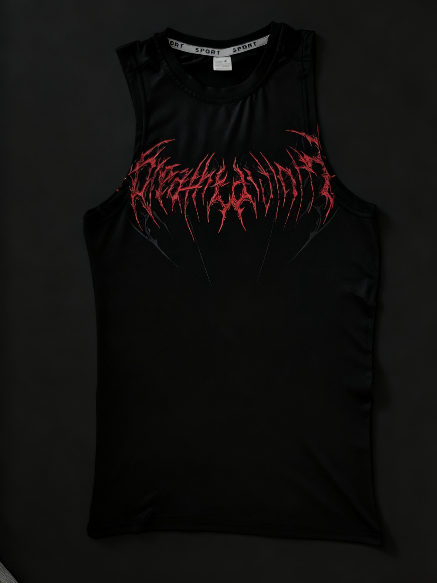Men's Thorn Print Vest High Street Trendy Brand Sleeveless T-Shirt Quick Drying Fitness Tight Fitting Summer Top_viptrois.com