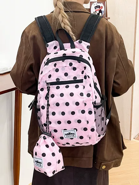 Cross-Border Cute and Versatile Candy-Colored Polka Dot Large-Capacity School Bag for Middle and High School Students, Backpack for Girls in Grades 1-6