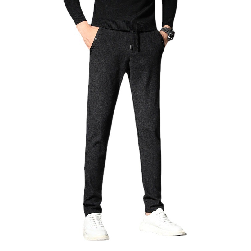 Cordón pequeño recto de primavera y otoño pantalones casuales de los hombres nuevo color sólido Simple estilo coreano de los hombres jóvenes pantalones estables