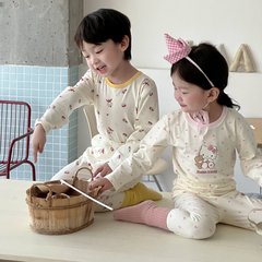 儿童纯棉无骨莱卡秋衣秋裤套装家居外出时尚儿童睡衣四季打底套装
