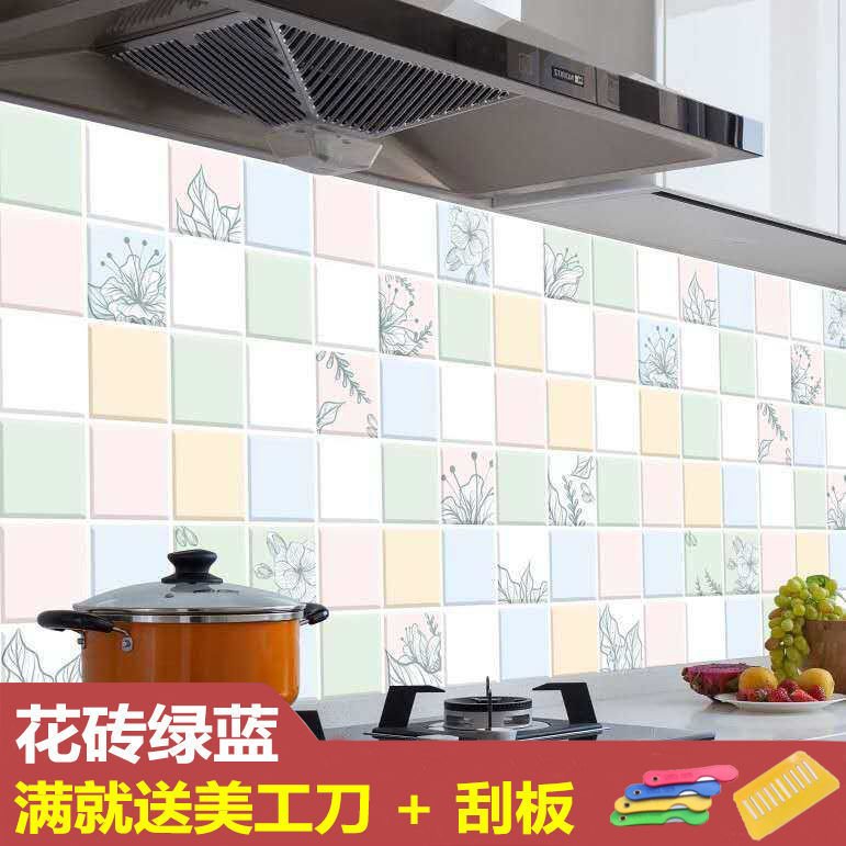 Stove kitchen Anti-oil waterproof aluminum foil Sticker autohesion wallpaper cupboard Lampblack desktop Moisture-proof Wall stickers